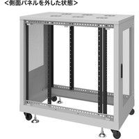 サンワサプライ 19インチサーバーラック メッシュパネル仕様（18U） 幅600×奥行1000×高さ1020mm ライトグレー 1台（直送品）
