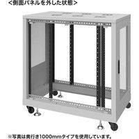 サンワサプライ 19インチサーバーラック メッシュパネル仕様（18U） 幅600×奥行900×高さ1020mm ライトグレー 1台（直送品）