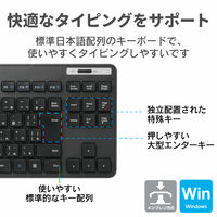 ワイヤレスキーボード マウスセット 無線 テンキーレス コンパクト メンブレン 薄型 TK-FDM109MBK エレコム 1個（直送品）
