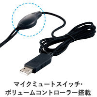 エレコム USBヘッドセットマイクロフォン/マイク搭載/両耳オーバーヘッド/1.8m/ HS-FBE01USV 1個（直送品）