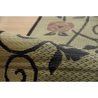 イケヒコ い草ラグ ラグ カーペット 2畳 正方形 『DXクロネコ』 幅1760×奥行1760mm ブラック  1枚（直送品）