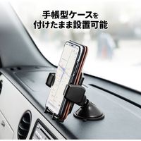 サンワサプライ スマートフォン用車載ホルダー(手帳型ケース対応・オンダッシュタイプ) CAR-HLD11BK 1個