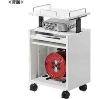 サンワサプライ プロジェクター台 幅510×奥行380×高さ750～959mm ホワイト PR-16 1台 高さ調節 AV機器収納棚 トレー・キャスター付き