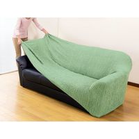 フィビアンテキスタイル タテ・ヨコ伸縮式ソファカバー(クレア)ベージュ 肘無し 3人掛用 6515310 1枚