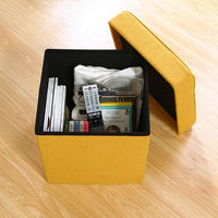 不二貿易 ディノ ボックススツール 幅380×奥行380×高さ400mm イエロー 85851 1セット(2台入)（直送品）