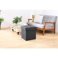 不二貿易 ディノ ボックススツール ヘリンボーン 幅380×奥行380×高さ400mm ブラック 85849 1セット(2台入)（直送品）