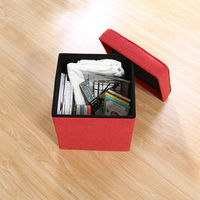 不二貿易 ディノ ボックススツール 幅380×奥行380×高さ400mm レッド 85850 1セット(2台入)（直送品）