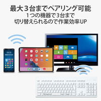 エレコム ワイヤレスキーボード 無線 Bluetooth 洗える IPX5 メンブレン 白 TK-WS03BMKWH 1個