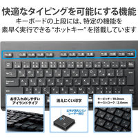 エレコム ワイヤレスキーボード 無線 （2.4GHz） USB-A 洗える IPX5 黒 TK-WS02DMKBK 1個
