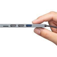 サンワサプライ USB 3.2 Gen1+USB2.0 コンボ スリムハブ(カードリーダー付き) USB-3HC319S 1個