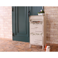 【軒先渡し】ヤマソロ ORIANA ラージスタンドポスト ホワイト 幅400×奥行325×高さ900mm 1台（直送品）