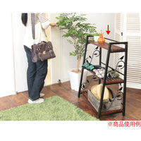 【軒先渡し】ヤマソロ nico 3段ラック ブラウンブラック 幅600×奥行305×高さ810mm 1台（直送品）