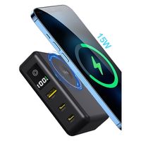 磁気研究所 ACプラグ付PD65W対応モバイルバッテリー ワイヤレス充電機能付き ブラック HD2-MBACPD65W10TGBK 1個