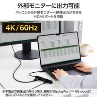 ドッキングステーション タイプC ハブ 6in1 HDMI LAN USB-A USBハブ DST-C30BK エレコム 1個（直送品）