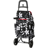 レップ ショッピングカート カートセット 保冷保温 40L フラワー ブラック 1個 キャリーカート1WAY  買い物 荷物運び COCORO