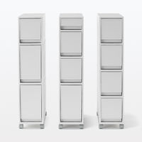 無印良品 再生ポリプロピレン入り 収納ストッカー キャスター付3 ホワイトグレー 約幅18×奥行40×高さ83cm 良品計画