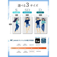 【軒先渡し】ルービックJP L-WAVE ウォッシャブル シルキーファイバーマットレス 厚み16cm シングル LWW16-S 1枚（直送品）