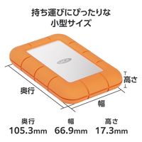 SSD 外付け 1TB ポータブル Rugged mini 耐衝撃 コンパクト STMF1000400 LaCie 1個（直送品）
