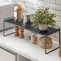 武田コーポレーション スタッキング可能なキッチンラック伸縮式 K3-SKS35BK 1セット(1個×6)