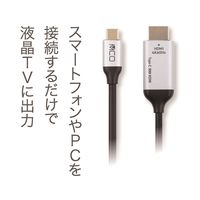 ナカバヤシ Type-C HDMIケーブル 4K60Hz対応 1.5m USD-4K15BK 1本