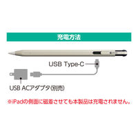 ナカバヤシ iPad専用タッチペン 高感度タイプ 傾きセンサー搭載 ホワイト STP-A02/WH 1本