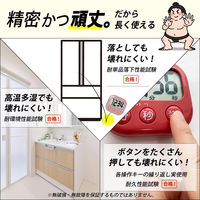 タニタ（TANITA） 抗菌でか見えタイマー キッチンタイマー チェリーレッド TD429RD TD-429-RD 1個