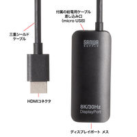 サンワサプライ HDMI-DisplayPort変換アダプタ(8K/30Hz) AD-HD32DP 1個