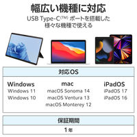 ドッキングステーション タイプC ハブ 11in1 HDMI 4画面マルチモニター USBハブ DST-C28SV エレコム 1個（直送品）