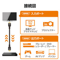 HDMI ケーブル 3m プレミアムハイスピード 4K 60Hz ブラック DH-HDPS14E30BK2 エレコム 1個