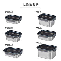 LIV PLUS 保存容器 ステンレス 長方形 2L 電子レンジ対応 シルバー LST516 1セット(3個)