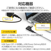エレコム ノートPC用充電ケーブル タイプC to DC角コネクタ 100W 2m DC-PDLE20BK 1個