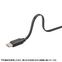 USB Type-Cケーブル 巻取り式 PD60W ブラック KU-CCP60M08BK 1本 サンワサプライ