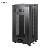 サンワサプライ 19インチラック メッシュ(24U) 幅600×奥行600×高さ1300mm ブラック CP-SVNA2460MBK 1台（直送品）