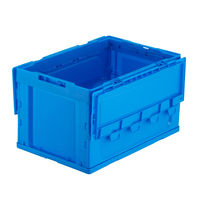 サンワサプライ 折りたたみコンテナ 50リットルふた付き CNT-CV50BL 1個