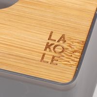 バンブー蓋ティッシュケース グレー（ソフトパックティッシュ対応） LAKOLE/ラコレ