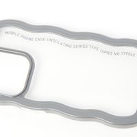 ウェーブデザインiPhoneケースiPhone14Pro ブルー LAKOLE/ラコレ