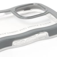 【LAKOLE/ラコレ】 ウェーブデザインiPhoneケース【iPhone13/14】 ブルー