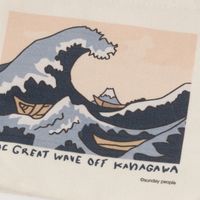 【LAKOLE/ラコレ】 （世界の名作）ランチトートバッグ 神奈川沖浪裏