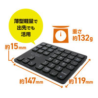 ナカバヤシ Bluetooth 十字キー付きワイヤレステンキー 黒 TENBT03/BK 1個