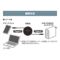 ナカバヤシ Type-C ケーブル コードリールタイプ PD100W対応 黒 1m UPD-R01/BK 1個