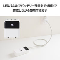 モバイルバッテリー 大容量 残量表示 USB-C/A 30W 10000mAh DE-C51L-10000WF エレコム 1個