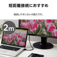 エレコム HDMIケーブル HDMI2.1 ウルトラハイスピード 8K/60Hz 2m 黒 ECDH-HD21E20BK 1個（直送品）