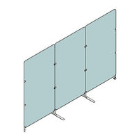 アスクル　マルチワーク　クロススクリーン　幅2400(800×3連)×奥行500×高さ1800mm　グリーン　1台 オリジナル