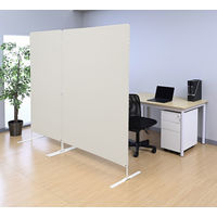 アスクル　マルチワーク　制菌・防炎クロススクリーン 幅800×奥行500×高さ1800mm　サンドベージュ　1台 オリジナル