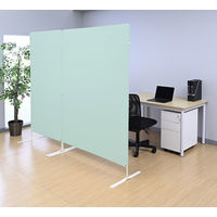 アスクル　マルチワーク　制菌・防炎クロススクリーン 幅1200×奥行500×高さ1800mm　グリーン　1台 オリジナル
