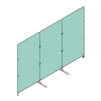 アスクル　マルチワーク　制菌・防炎クロススクリーン 幅2400(800×3連)×奥行500×高さ1800mmグリーン　1台 オリジナル