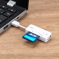 ナカバヤシ 変換アダプタ機能Type-C SD・microSDカードリーダー・ライターWH CRW-CSD90W 1個