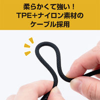 ナカバヤシ Type-C ケーブル一体型充電器 GaN PD30W対応 2m ブラック JYU-AC0120BK 1個