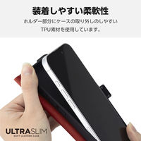 iPhone16 ケース レザー 手帳型 超軽量 薄型 ブラック PM-A24APLFUBK エレコム 1個