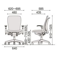 【組立設置込】イトーキ フルゴチェア ハイバック 可動肘 ハンガー付 サンドイエロー KF437PVHM-WWY3 1脚（直送品）